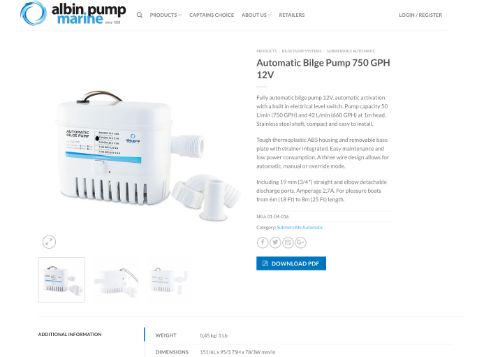 albin pump Automatic Bilge Pump 750