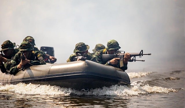 U.S. Navy mission on a raft